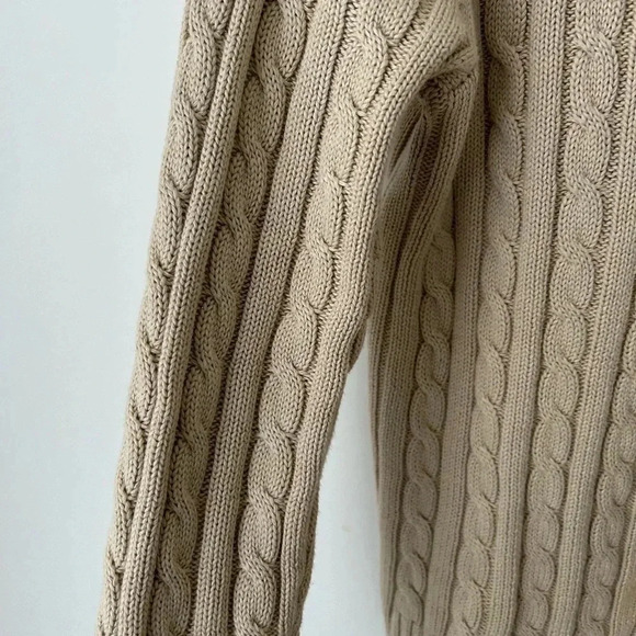 L.L Bean classic cable knit fisherman sweater - Picture 3 of 11